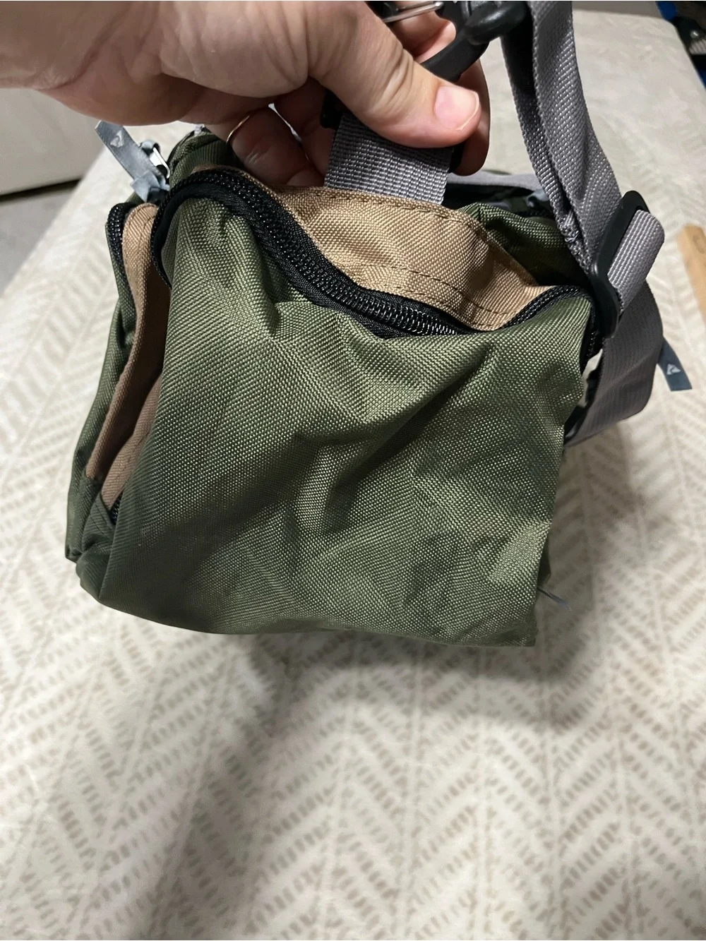 Ozark Trail Olive Green, Gray and Black Men’s Duffel Bag